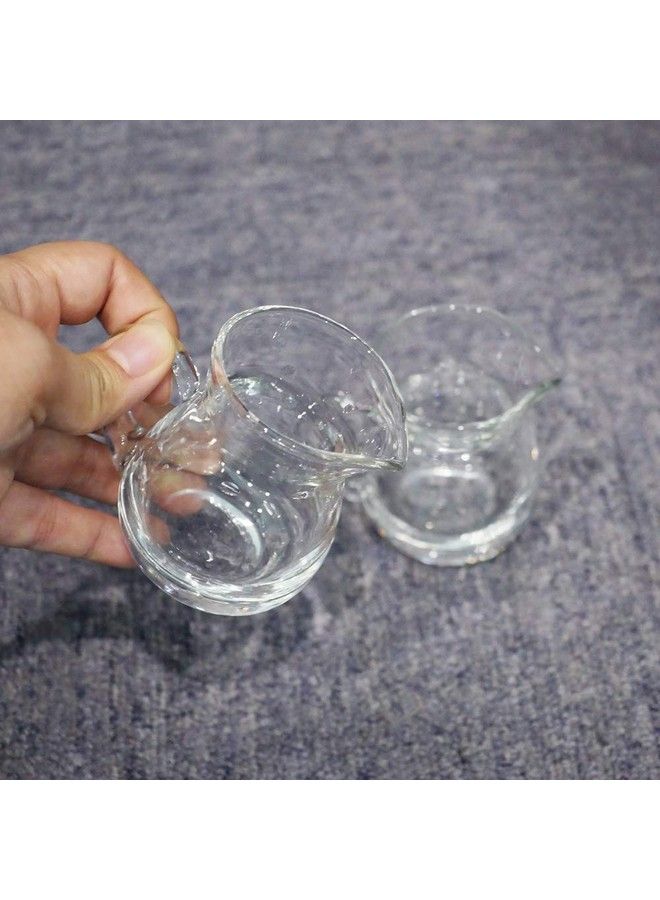 DGQ Classic Glass Creamer Pitcher With Handle 4Oz Pack Of 2 Milk Pourer Mini Creamer For Coffee Tea Maple Syrup Serving - Image 4