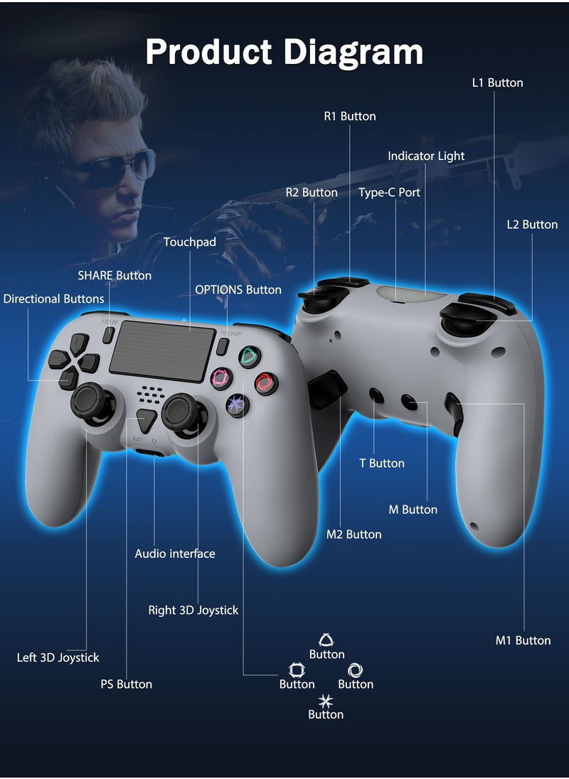 Generic - Wireless PS5 Controller with Dual Motor Vibration, Six-Axis Motion Sensing, Programmable Back Buttons, 3.5mm Headphone Jack, External Speaker, Wired/Wireless for PS5 & PC - Ergonomic Design for Comfortable Gaming - Image 1