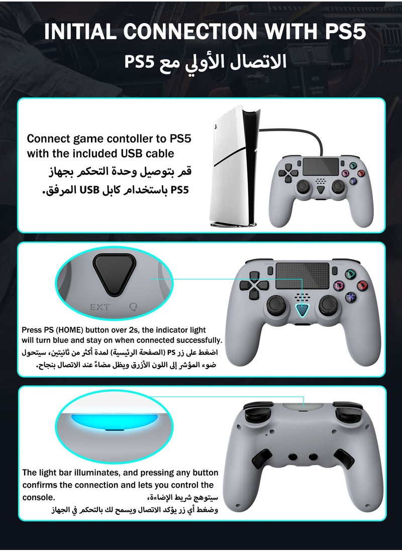 Generic - Wireless PS5 Controller with Dual Motor Vibration, Six-Axis Motion Sensing, Programmable Back Buttons, 3.5mm Headphone Jack, External Speaker, Wired/Wireless for PS5 & PC - Ergonomic Design for Comfortable Gaming - Image 1