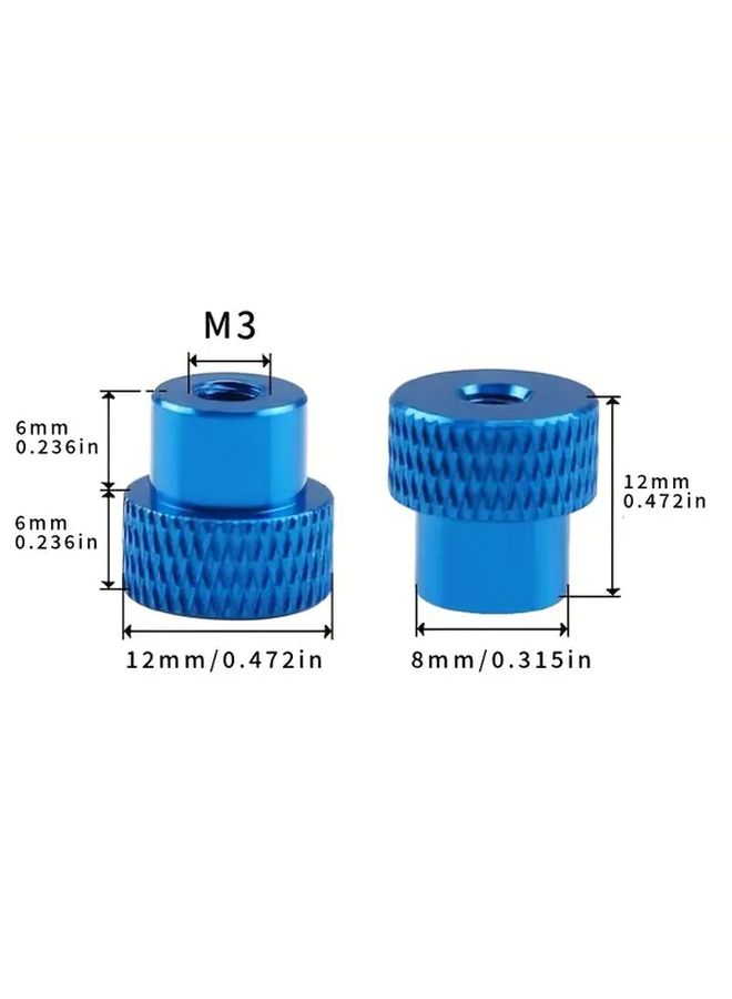 6pcs M8 Red Through Hole All Metal Threaded Knurled Step Nuts For Drone RC Car Motorcycle - Image 2