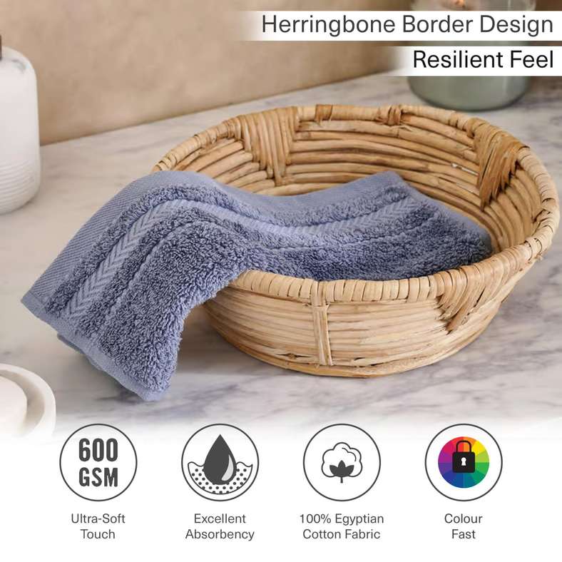 Pan Home Luxury Fingertip Towel 30x30cm - Slate Blue - Image 5