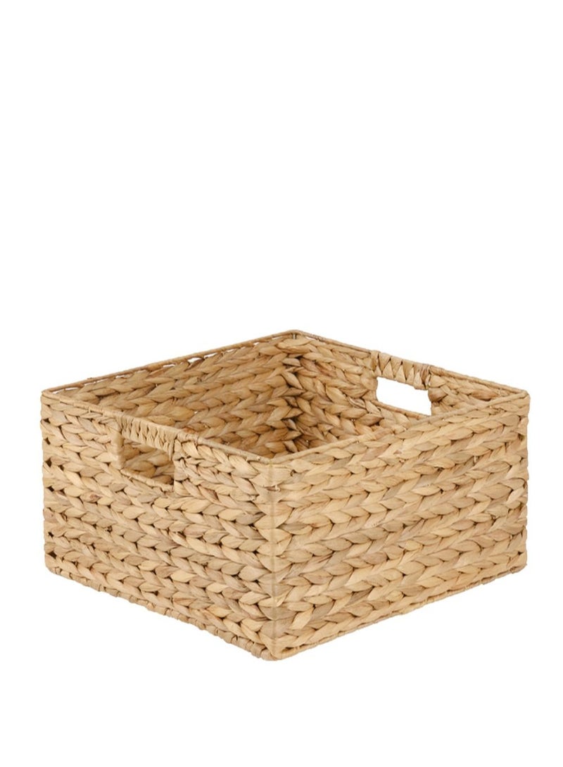 Homesmiths Homesmiths Water Hyacinth Basket with Iron Frame 38 x 38 x 20.3 cm - Image 1