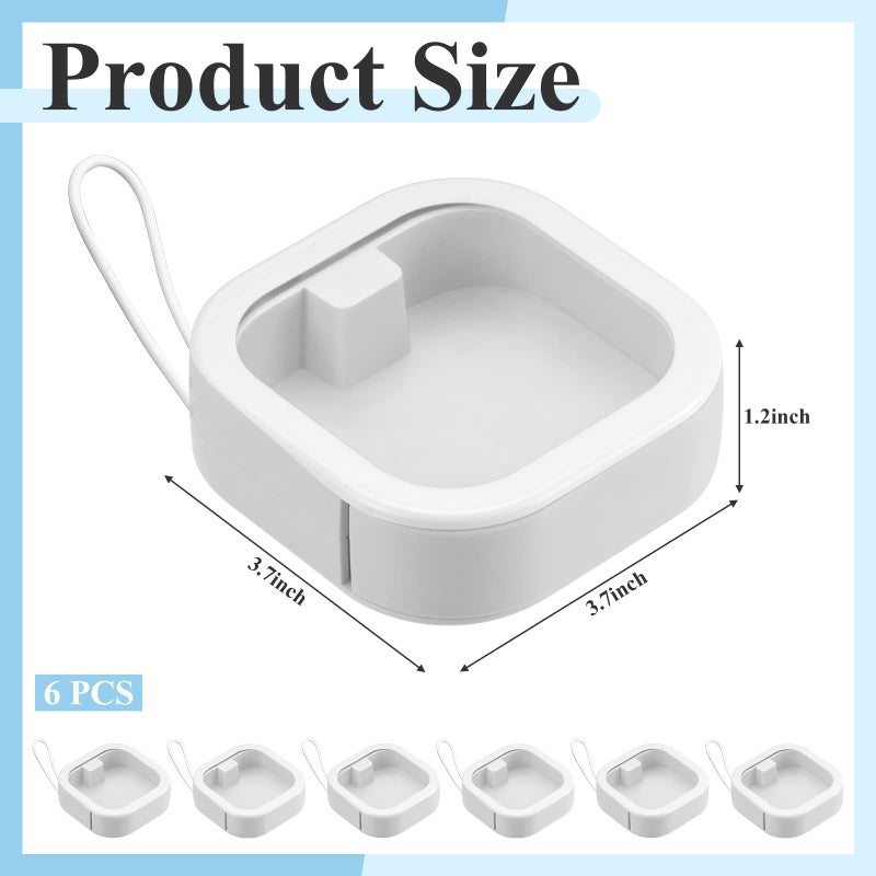 Kathfly 6 Pcs Hair Tie Container Dispenser Organizer Hair Tie Holder Travel Portable Bobby Pin Holder Cotton Swabs Dispenser Women Bathroom Storage Accessory Travel Essentials(White) - Image 2
