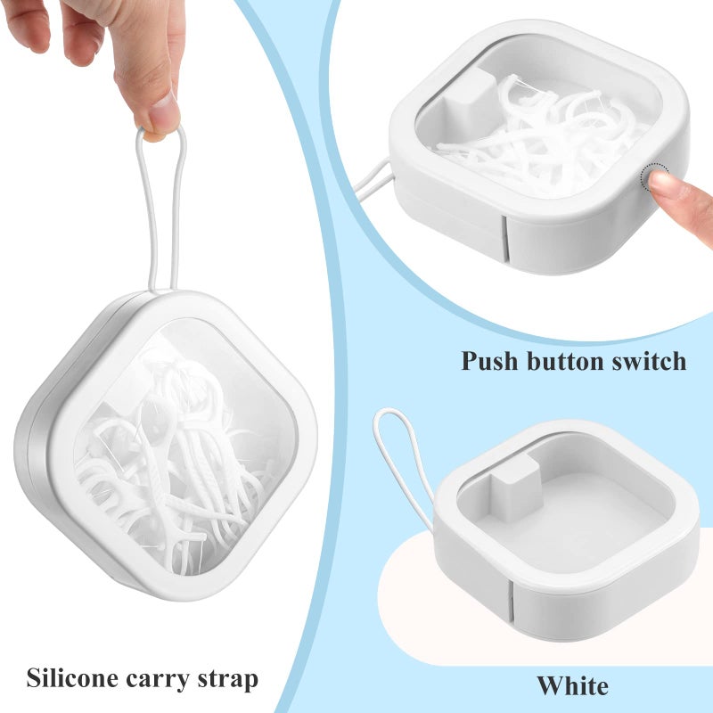 Kathfly 6 Pcs Hair Tie Container Dispenser Organizer Hair Tie Holder Travel Portable Bobby Pin Holder Cotton Swabs Dispenser Women Bathroom Storage Accessory Travel Essentials(White) - Image 3