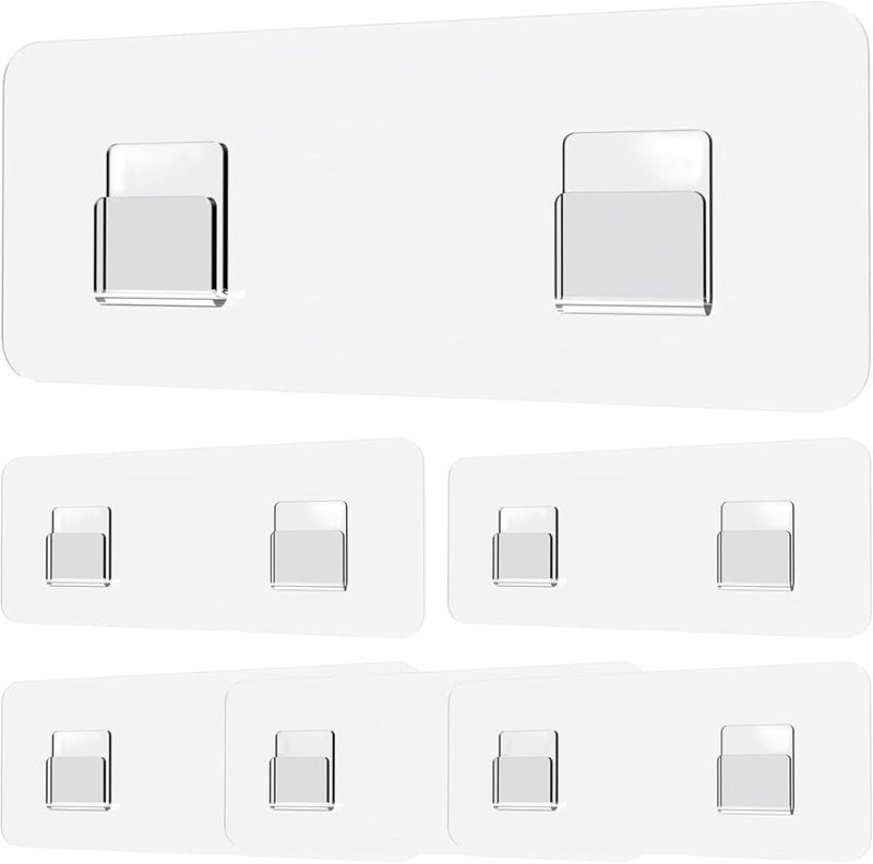 6 قطع وسادات لاصقة شفافة مقاومة للماء مقاس 2.4 × 5.5 بوصة لاستبدال حامل الدش وتخزين الحمام والمطبخ - Image 5