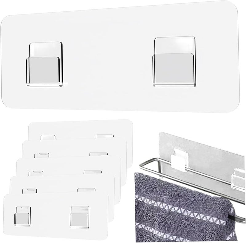 6 قطع وسادات لاصقة شفافة مقاومة للماء مقاس 2.4 × 5.5 بوصة لاستبدال حامل الدش وتخزين الحمام والمطبخ - Image 2