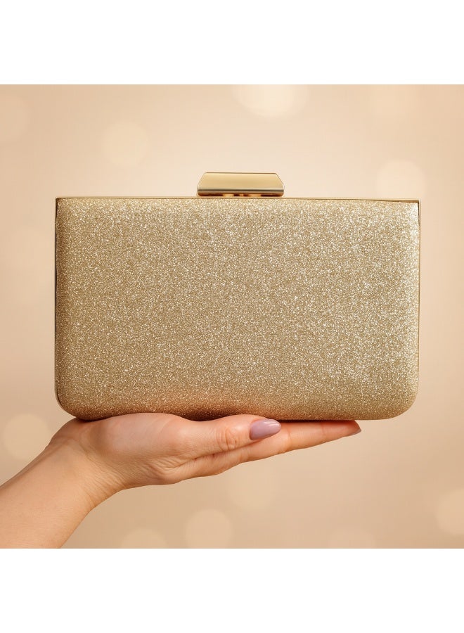 Women’s Gold Crystal Evening Clutch with Chain – Elegant Design for Parties - Image 2