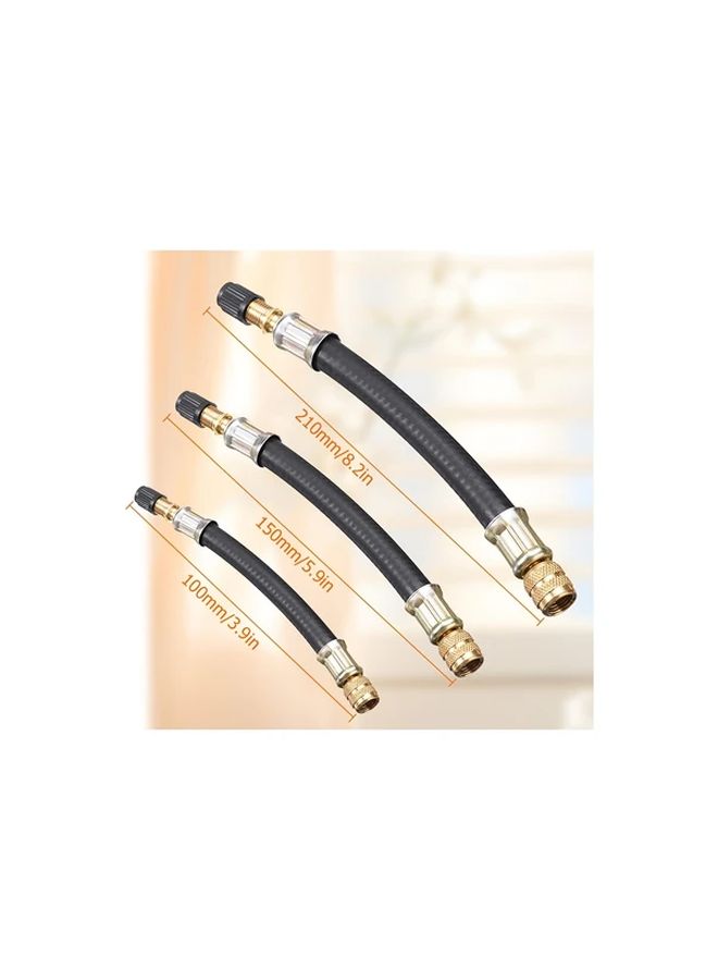 Flexible Tire Valve Extension Tube Set 100mm 150mm 210mm For Car Truck Bus Bicycle - Image 2
