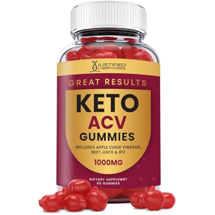 Justified Laboratories Great Results Keto ACV Gummies Advanced Formula 1000MG Great Results Keto Gummies Apple Cider Vinegar Formulated with Pomegranate Beet Juice Powder B12 Vegan Non GMO 60 Gummys - Image 1