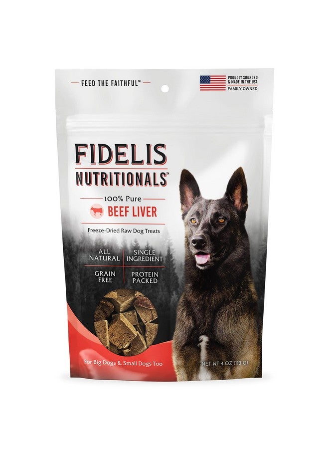 FIDELIS Freeze Dried Raw Dog Treats for Small, Medium, Large Dogs, High Protein, Gluten Free, Healthy Dog Snacks, Perfect Training Treat or Mixer, Puppy & Adult, Made in USA, 4oz, Beef Liver - Image 1