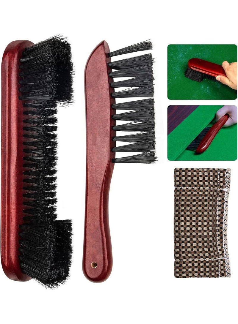 Pool Table Brush Cleaner Kit with 3 Tools, Brush Made of Pure Solid Wood and Nylon Bristle, Snooker Accessories for Snooker Table - Image 1