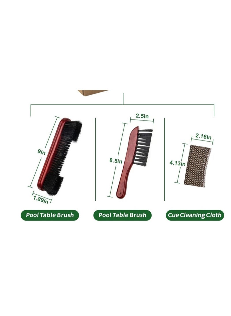 Pool Table Brush Cleaner Kit with 3 Tools, Brush Made of Pure Solid Wood and Nylon Bristle, Snooker Accessories for Snooker Table - Image 2