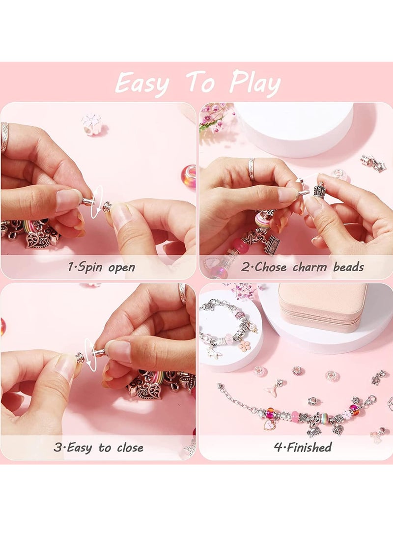 RATSAW DIY Craft 68PCS Bracelet Making Kit with Jewelry Box for Girls - Image 5