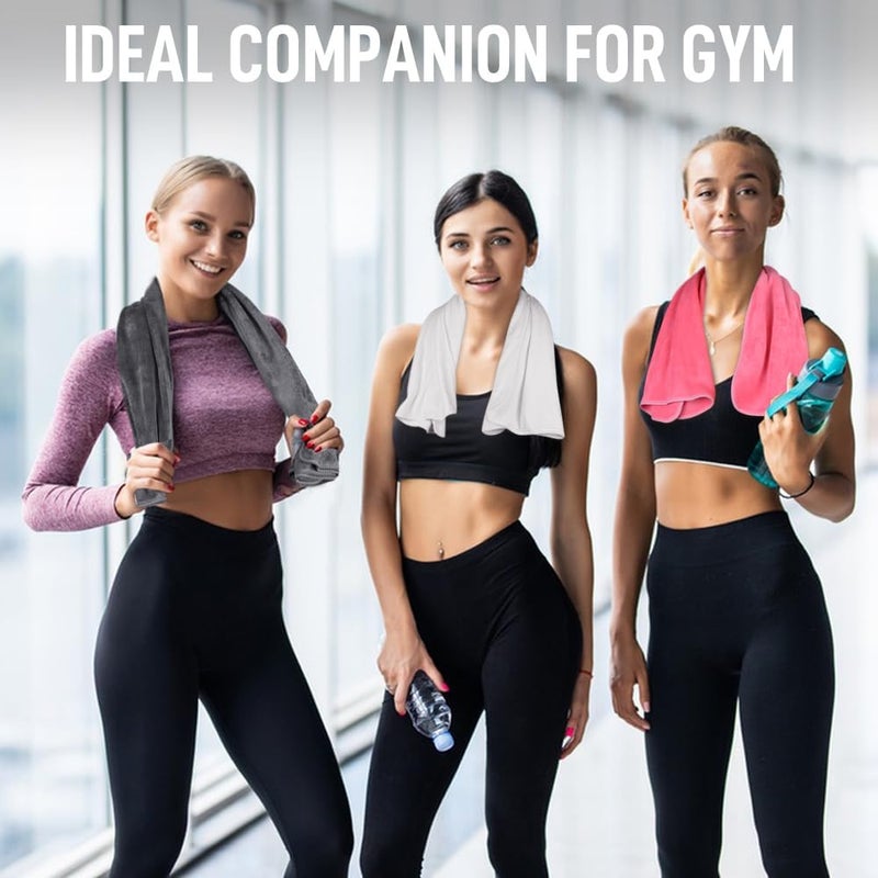 Sinland Microfiber Gym Towels Sports Fitness Workout Sweat Towel Super Soft and Absorbent 3 Pack 16 Inch X 32 Inch - Image 5