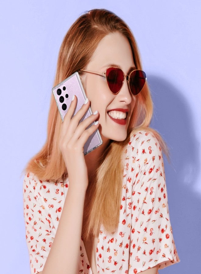 ULAK Compatible with Samsung Galaxy S23 Ultra 5G Case, Heavy Duty Shockproof Hybrid Soft TPU Bumper Drop Protection Transparent Phone Case for Galaxy S23 Ultra 5G 6.8 inch - Clear Glitter - Image 5