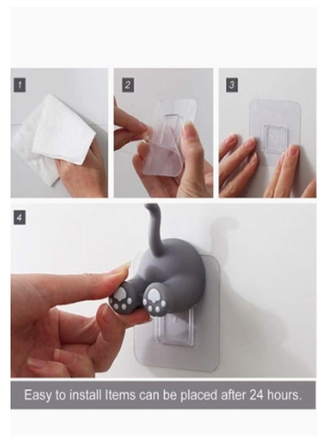 Wall Toothbrush Holder Cute Animal Adhesive Hooks Space-Saving Plugs Razor Kids Family Sets for Bathroom Washroom and Kitchen (3 Pack) - Image 3