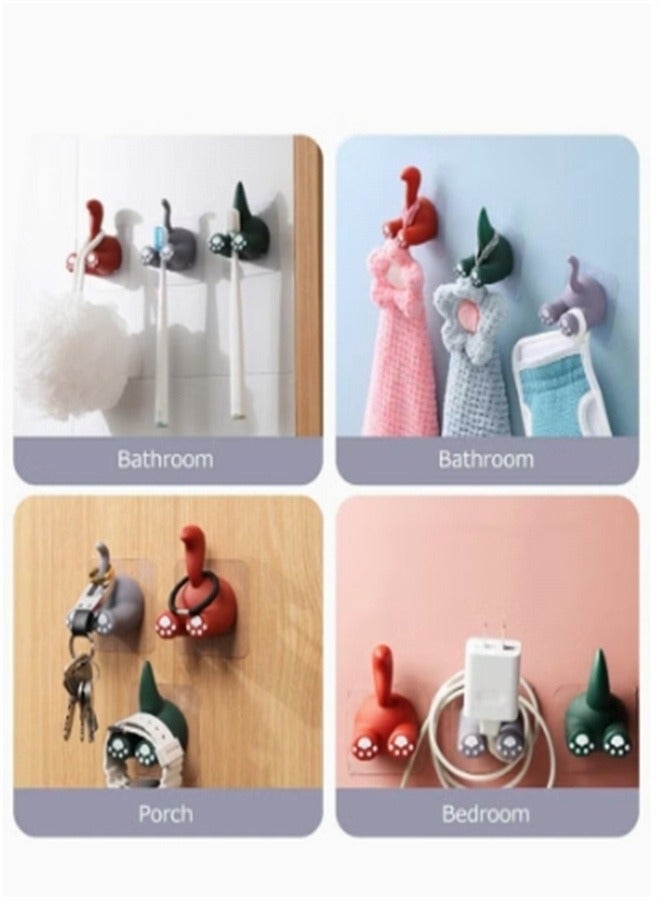Wall Toothbrush Holder Cute Animal Adhesive Hooks Space-Saving Plugs Razor Kids Family Sets for Bathroom Washroom and Kitchen (3 Pack) - Image 4