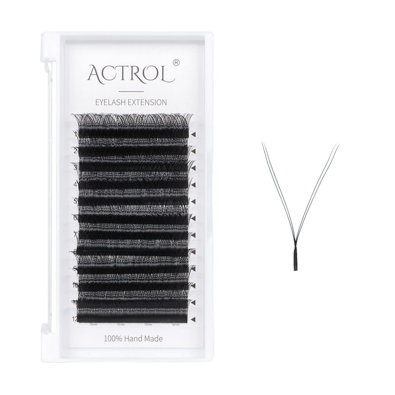 ACTROL YY Eyelashes Extension Lashes Black C Curl 007mm 15mm Lash Volume Extension Easy Fans 4D Y Shaped Premade Soft Eyelashes Supply