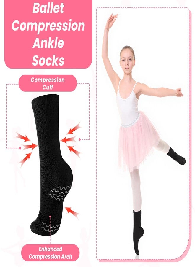 Twistover Dance Non Slip Socks with Spin Spot Compression Ankle Socks Ballet Dance Stockings for Women Girls Dancer, Black, 6-9 - Image 4