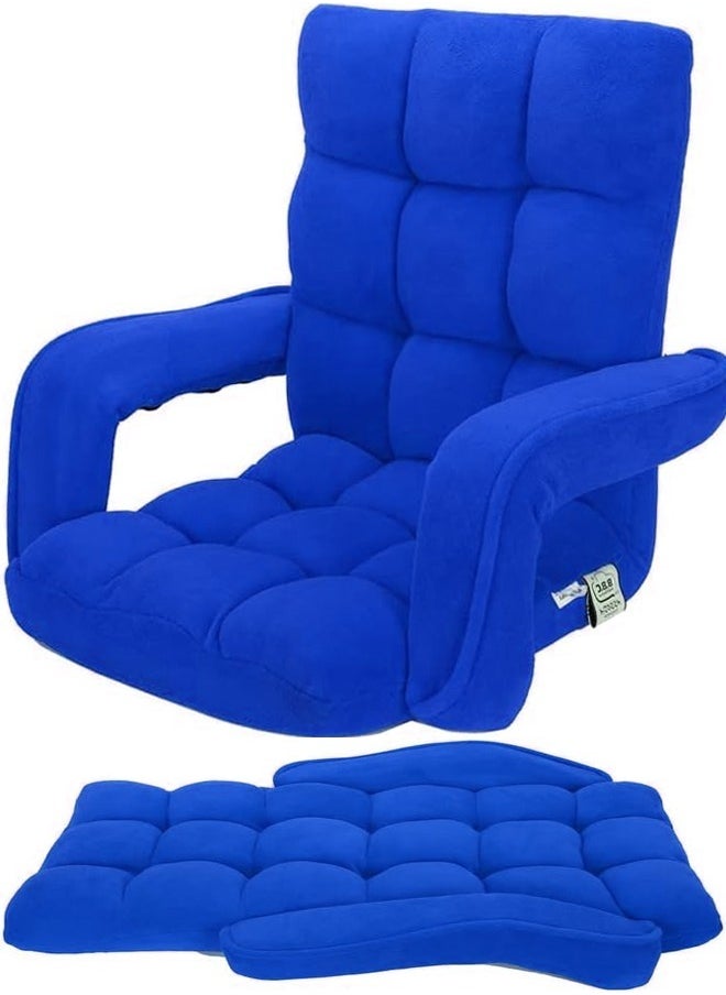 Cady One Ground chair with armrests for camping and trekking, velvet-quality foam padded with adjustable back (colors may vary)  - Image 2