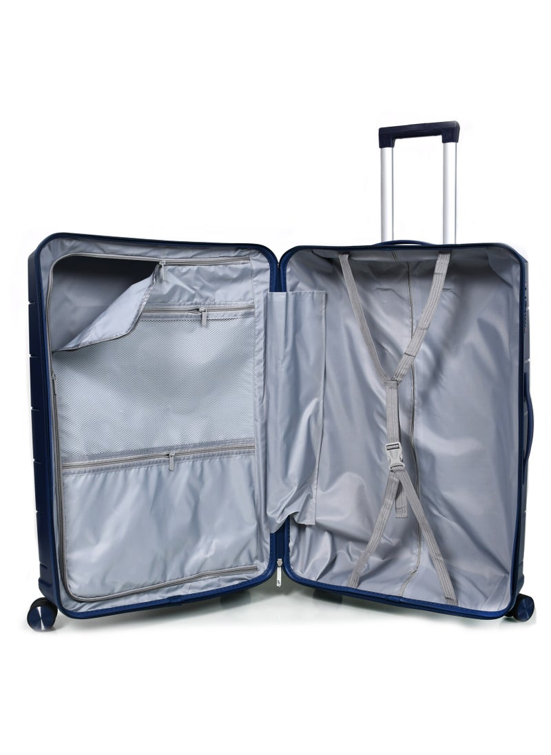 MORANO - Murano Luggage Set, Hard-Side Unbreakable Polypropylene, Lightweight, 4-Piece Spinner Suitcase with Built-in TSA Lock Navy Blue - Image 1