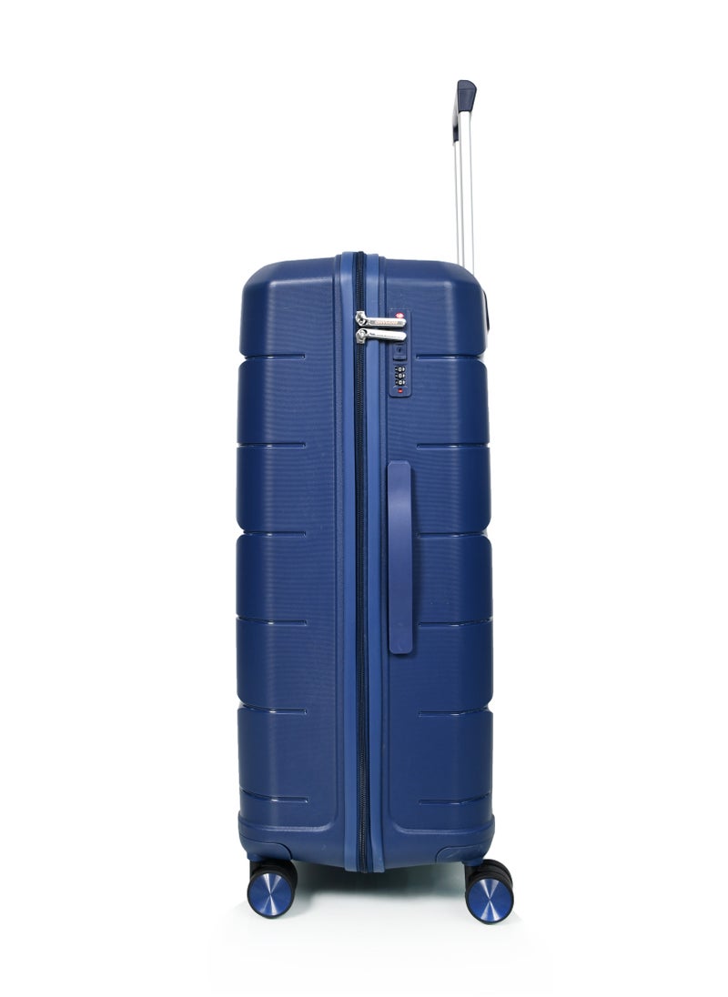 MORANO - Murano Luggage Set, Hard-Side Unbreakable Polypropylene, Lightweight, 4-Piece Spinner Suitcase with Built-in TSA Lock Navy Blue - Image 1