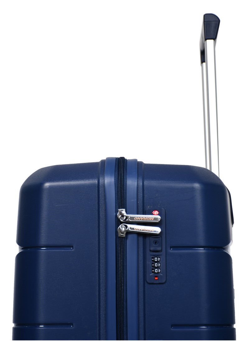 MORANO - Murano Luggage Set, Hard-Side Unbreakable Polypropylene, Lightweight, 4-Piece Spinner Suitcase with Built-in TSA Lock Navy Blue - Image 1