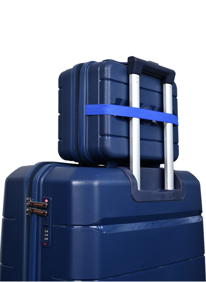 MORANO - Murano Luggage Set, Hard-Side Unbreakable Polypropylene, Lightweight, 4-Piece Spinner Suitcase with Built-in TSA Lock Navy Blue - Image 1