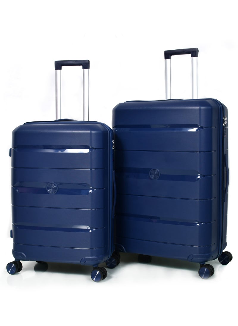 MORANO - Murano Luggage Set, Hard-Side Unbreakable Polypropylene, Lightweight, 4-Piece Spinner Suitcase with Built-in TSA Lock Navy Blue - Image 1
