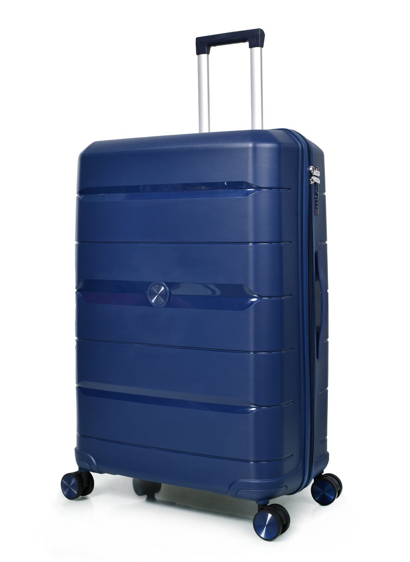 MORANO - Murano Luggage Set, Hard-Side Unbreakable Polypropylene, Lightweight, 4-Piece Spinner Suitcase with Built-in TSA Lock Navy Blue - Image 1
