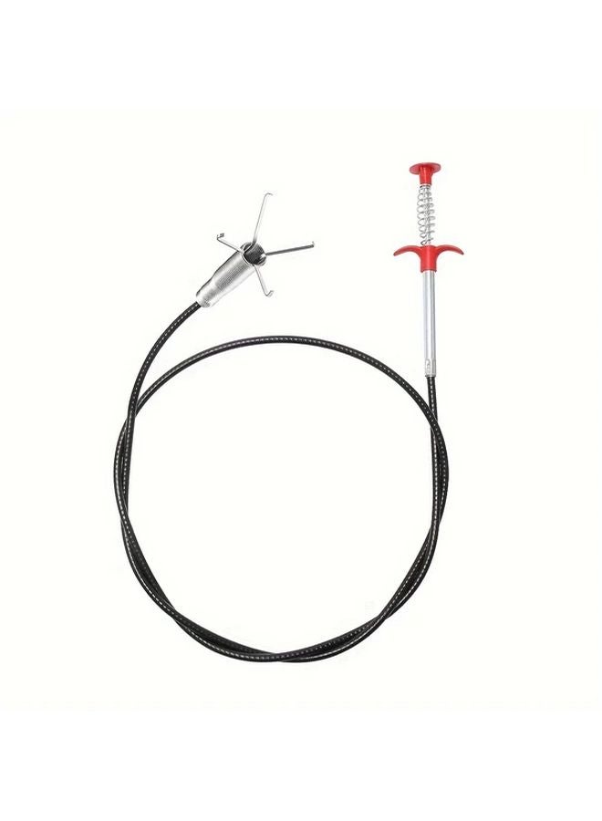 Pipe Four Claw Hook Drain Cleaner 63 Inch Flexible Heavy Duty Steel Unclogging Tool - Image 4