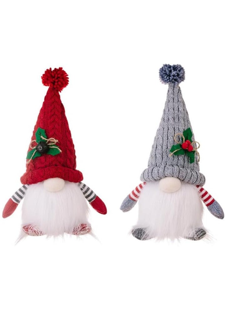 AUTOYSUR 2 قطعة من مصابيح زينة الكريسماس، زينة دمية قزم رودولف بلا وجه لحفلات الكريسماس، زينة أقزام الكريسماس، قزم سويدي مصنوع يدويًا من القطيفة سانتا إلفز مع ضوء (28 سم × 16 سم) - Image 5