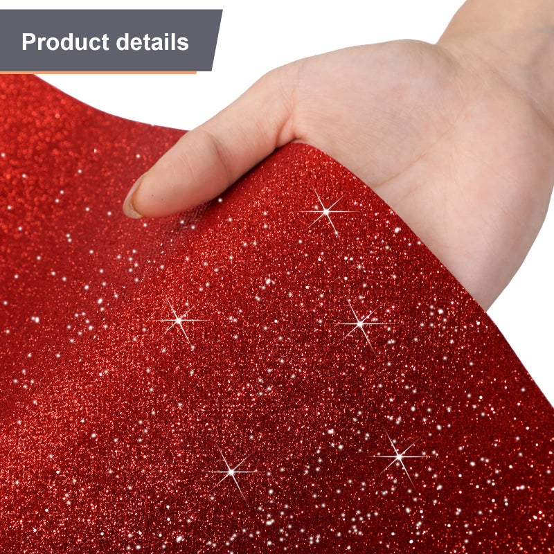 Tatuo Carpet Runner Runway Rug 55 GSM Thickness with Carpet Tape for Prom Wedding Halloween Christmas Outdoor Indoor Hallway Party Rug(2.46 x 32.8 Feet,Glitter Red) - Image 2