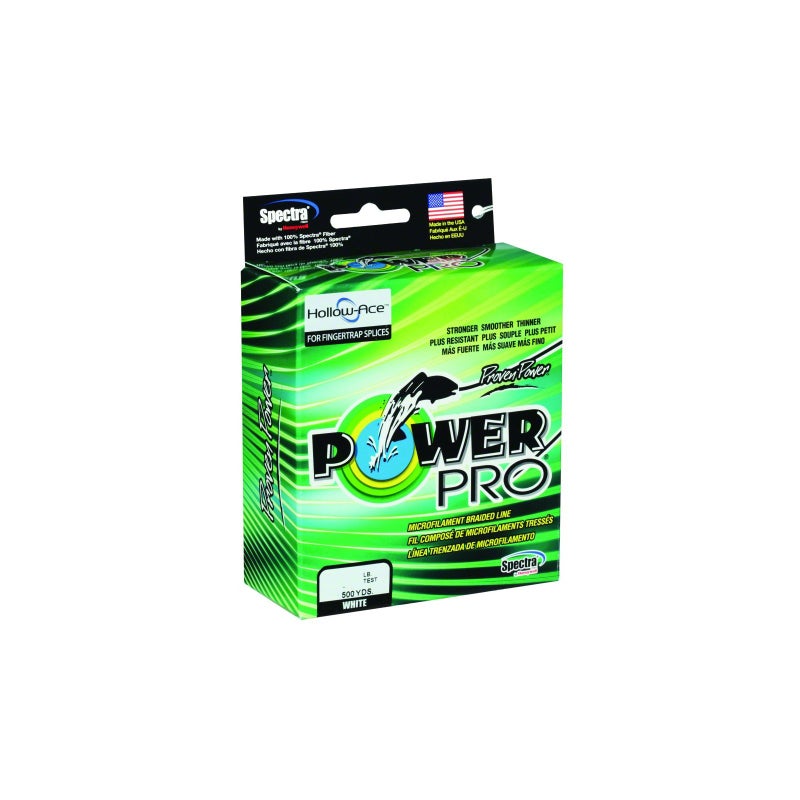 Power Pro خط صيد مضفر باور برو 65-500-واط، 65 رطل، 500 ياردة، أبيض - Image 2