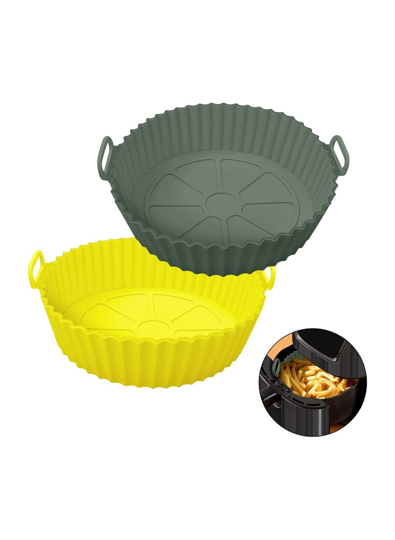 2Pcs Air Fryer Silicone Liners 3 to 5 QT, Air Fryer Silicone Pot Food Safe Non Stick Air Fryer Basket Bowl Accessories, Reusable Replacement of Flammable... - Image 1