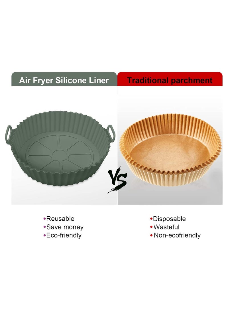 2Pcs Air Fryer Silicone Liners 3 to 5 QT, Air Fryer Silicone Pot Food Safe Non Stick Air Fryer Basket Bowl Accessories, Reusable Replacement of Flammable... - Image 3