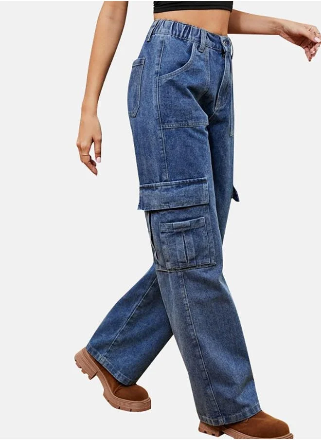 YUNIQEE Blue Straight Fit Jeans