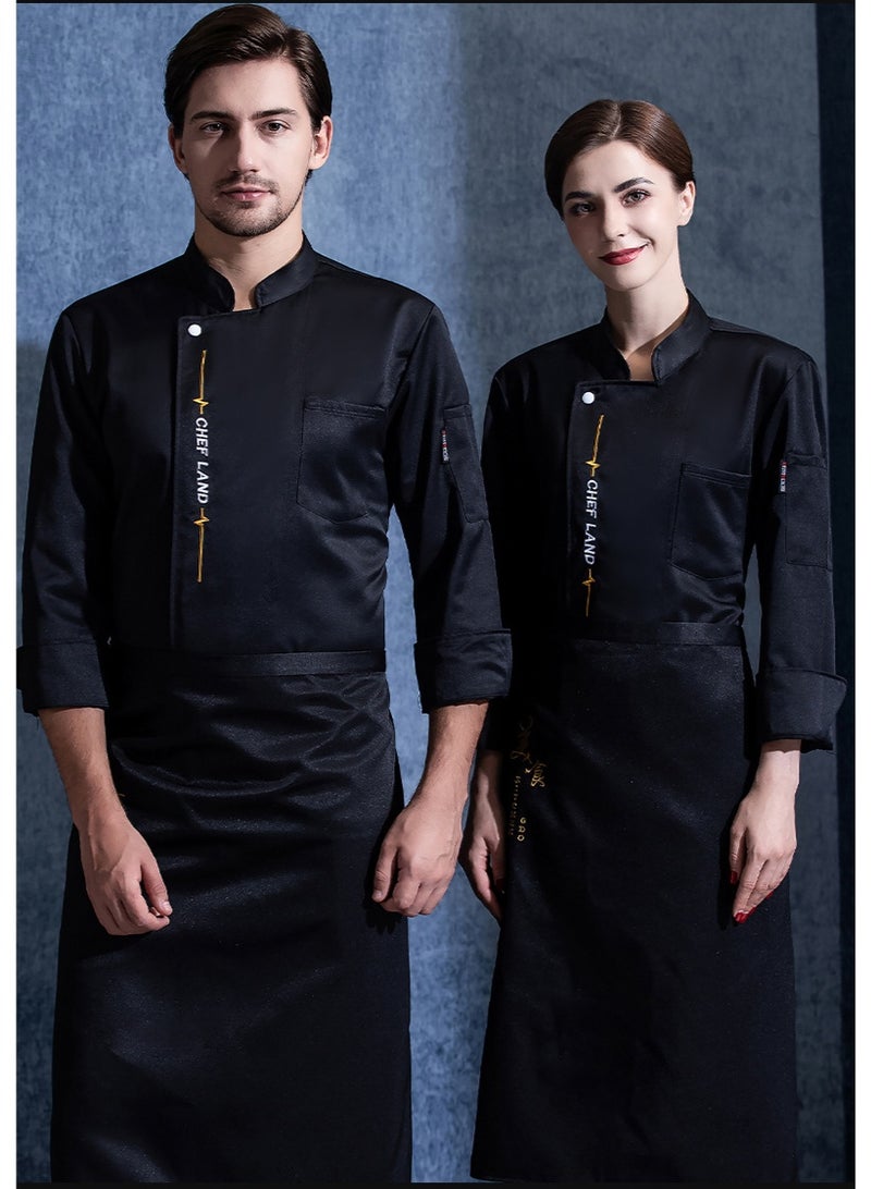 NIBEMINENT Kitchen Chef Uniform Chef Jackets Men Winter Work Clothes Works Jackets Cook Female Restaurant Clothes Workers Cook Clothes - Image 3
