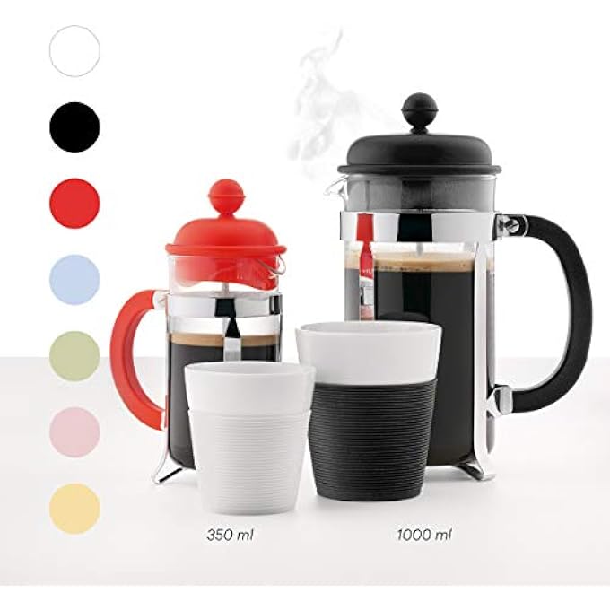 bodum Caffettiera 3 Cup French Press Coffee Maker White 035 L 12 Oz - Image 3