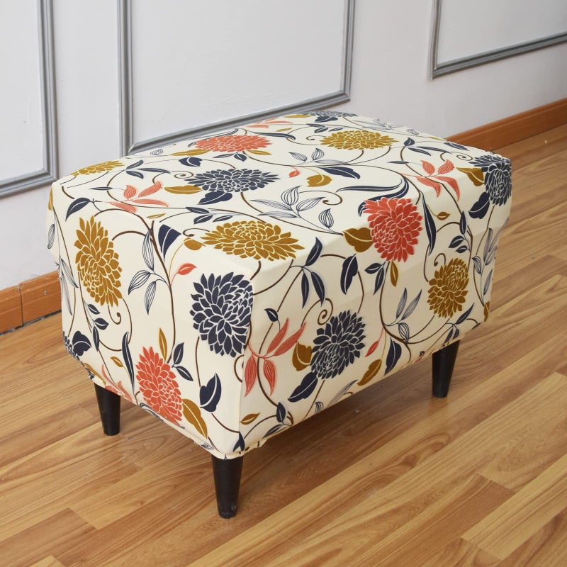 Eco-Ancheng Stretch Ottoman Cover Rectangular Storage Ottoman Slipcover Footrest Stool Covers Ottoman Slipcovers for Foot Stool with Nonslip Elastic Bottom (29,Large) - Image 3