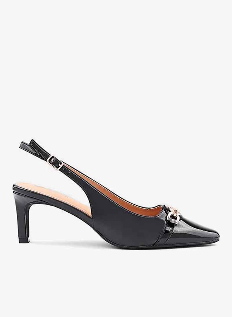 كابلي كعب نسائي مدبب بحزام خلفي