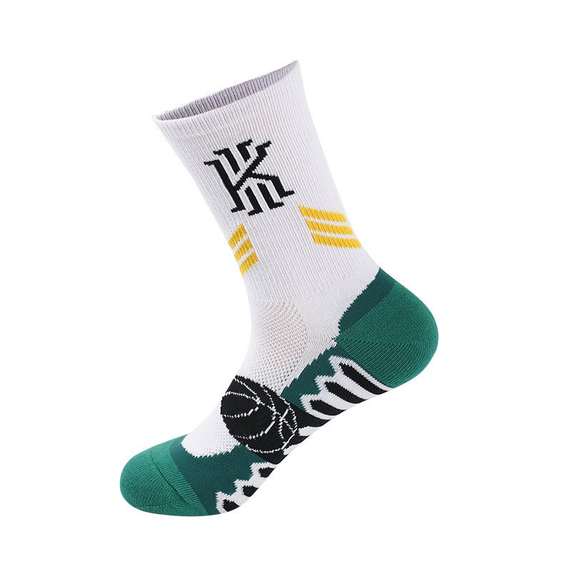 Childrens basketball socks mens professional practical training sports socks elite towel bottom mid-calf length socks childrens running socks White [a pair of independent packaging]] 