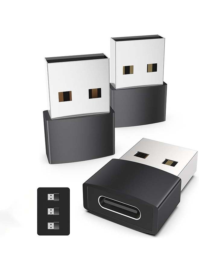 Generic USB C Female to USB Male Adapter Pack of 3 Type C to USB A Converter Compatible with iPhone 15/14/13/12 Pro Max Apple Watch Series 9/8/7 etc, Black  - Image 1