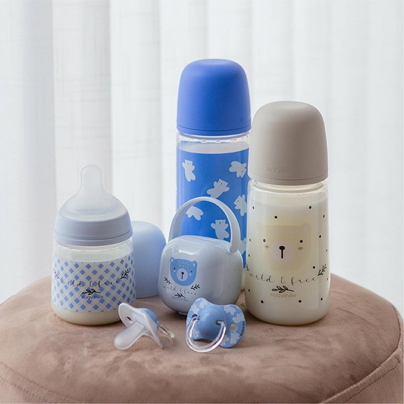 Suavinex, Pack of 2 Pacifiers for Babies 0/6 Months and Newborns, with Silicone Physiological Teat SX Pro Symmetrical, Flat and Flexible, Respects Oral Development, Wild&Free Blue - Image 4