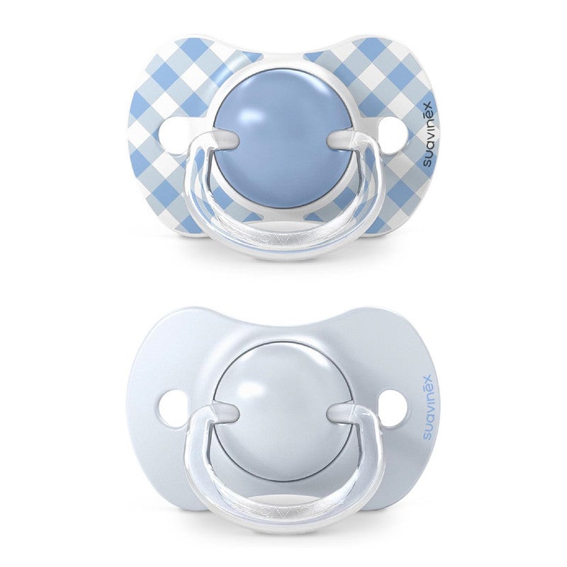 Suavinex, Pack of 2 Pacifiers for Babies 0/6 Months and Newborns, with Silicone Physiological Teat SX Pro Symmetrical, Flat and Flexible, Respects Oral Development, Wild&Free Blue - Image 2