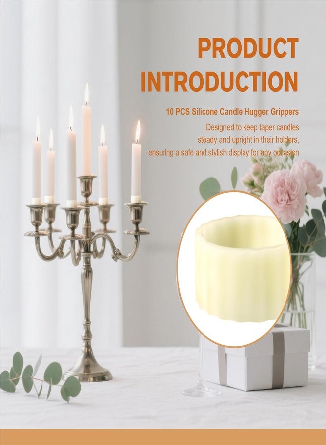 senkap 10pcs Silicone Candle Grippers for Taper Candles and Candle Cups,Candle Hugger Gaskets and Peg Holders Stay Put,Candle Rings Gripper,for Weddings,Appointment,Festivals and Home Decor Gifts(White) - Image 2