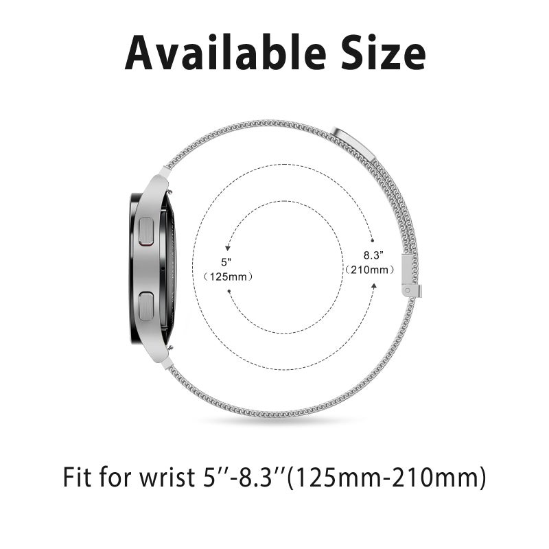 Meliya for Garmin Vivoactive 4 / Venu 3 / Venu 2 Watch Band Women Men, Stainless Steel Metal Replacement Strap for Garmin Venu 3, Venu 2, Vivoactive 4, Forerunner 255/265 Smart Watch (Silver) - Image 4