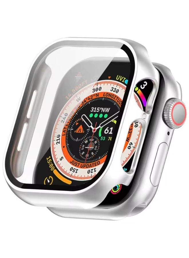 Hard Case Compatible with Apple Watch Series 10 46mm(2024), with 9H Tempered Glass Screen Protector [360° Shockproof + Anti Scratch] Cover for iWatch S10 46mm-Silver - Image 3