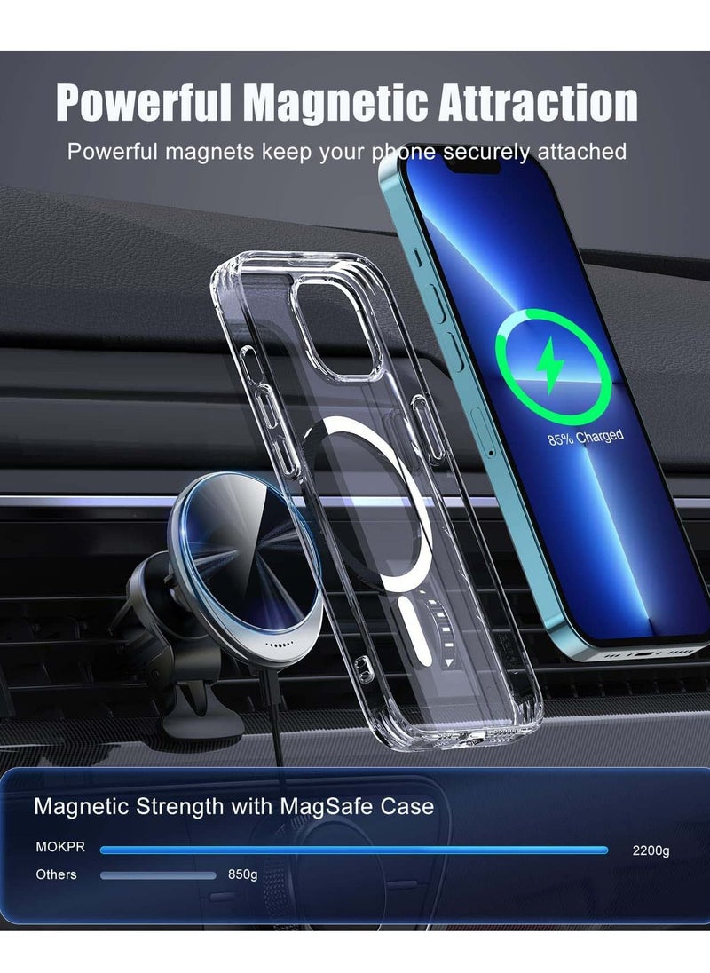 Y&D Car Mount Charger for MagSafe, 360° Adjustable Magnetic Wireless Charger, Air Vent Phone Holder iPhone 14 13 12 Series (with Adapter)  - Image 2