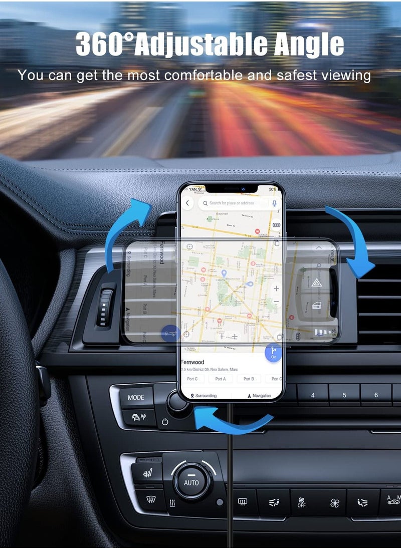 Y&D Car Mount Charger for MagSafe, 360° Adjustable Magnetic Wireless Charger, Air Vent Phone Holder iPhone 14 13 12 Series (with Adapter)  - Image 5